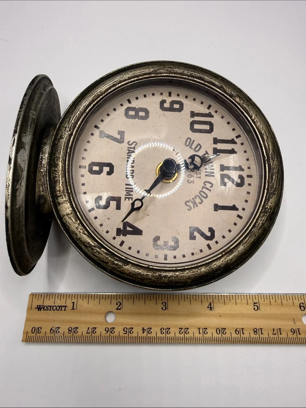 Vintage-Style Brass Table Clock - Gold Finish